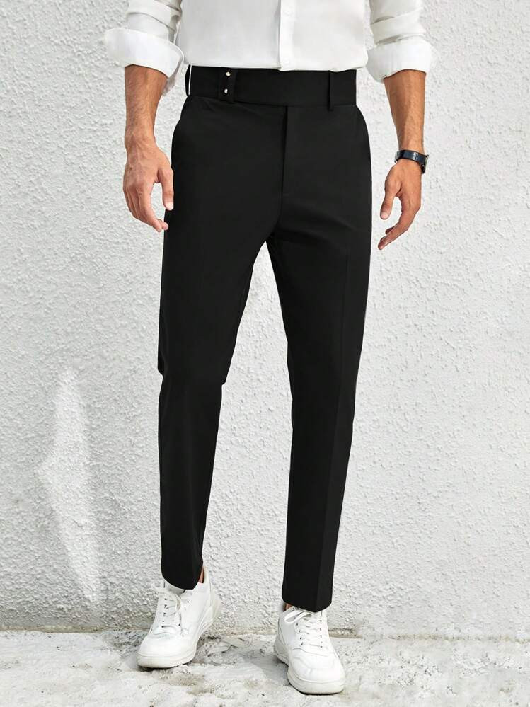 Manfinity Vacaylife Men Solid Slant Pocket Suit Pants | SHEIN