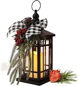 Christmas Decorative Lantern, Christmas Decorations Candle Lantern, 14 Inch Outdoor Candle Lanter... | Amazon (US)