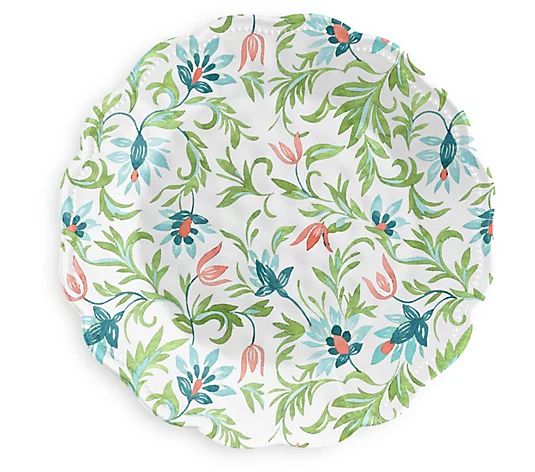 TarHong Melamine Chinoiserie Botanical Dinner Plate Set/6 - QVC.com | QVC