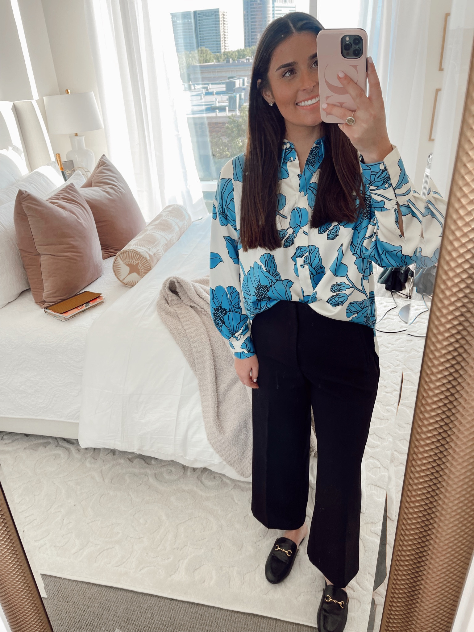 Business casual & a fun shirt to wear to date night/dinner with the girls! 🥂
 
These Amazon Gucci dupes are EVERYTHING! Top & pants are ZARA. Size M! 

#LTKworkwear #LTKshoecrush #LTKstyletip