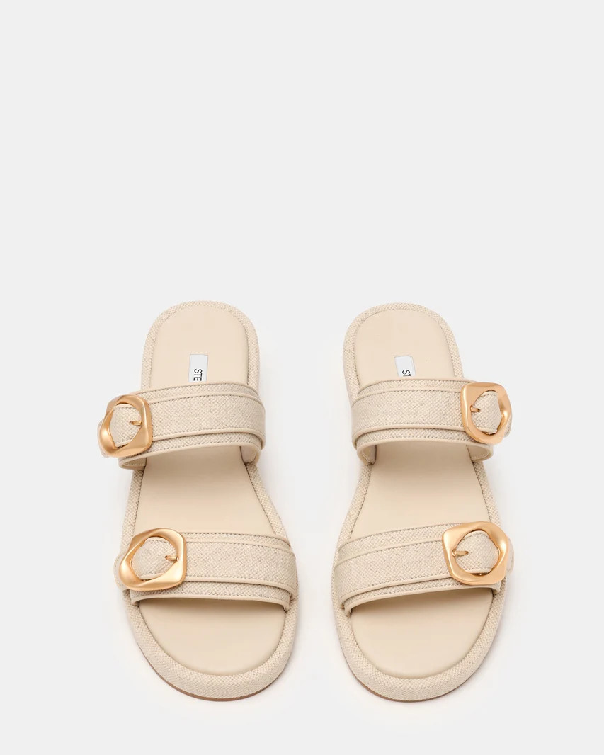 VEYA Linen Buckles Slide Flatform Mule Women's Sandal | Steve Madden (US)