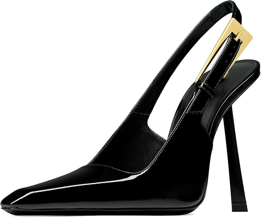 YIYA Slingback Heels Pumps Shoes for Women with Buckle Strap Slip On Closed Pointed Toe Stiletto ... | Amazon (US)