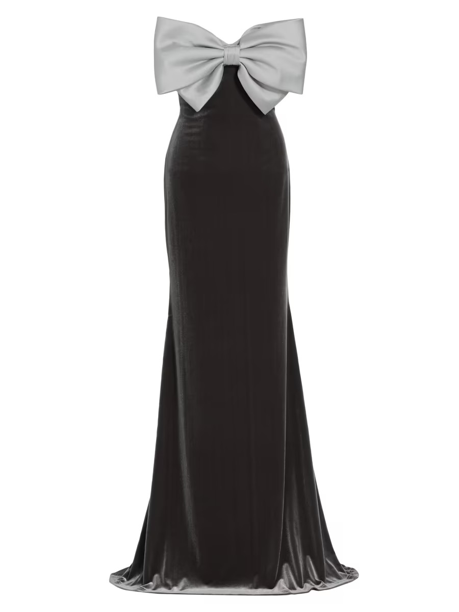 Badgley Mischka Strapless Bow Floor-Length Gown | Saks Fifth Avenue