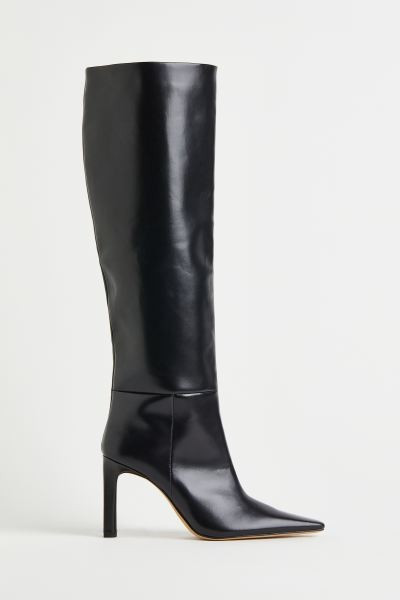 Knee-high Heeled Boots - Black - Ladies | H&M US | H&M (US + CA)