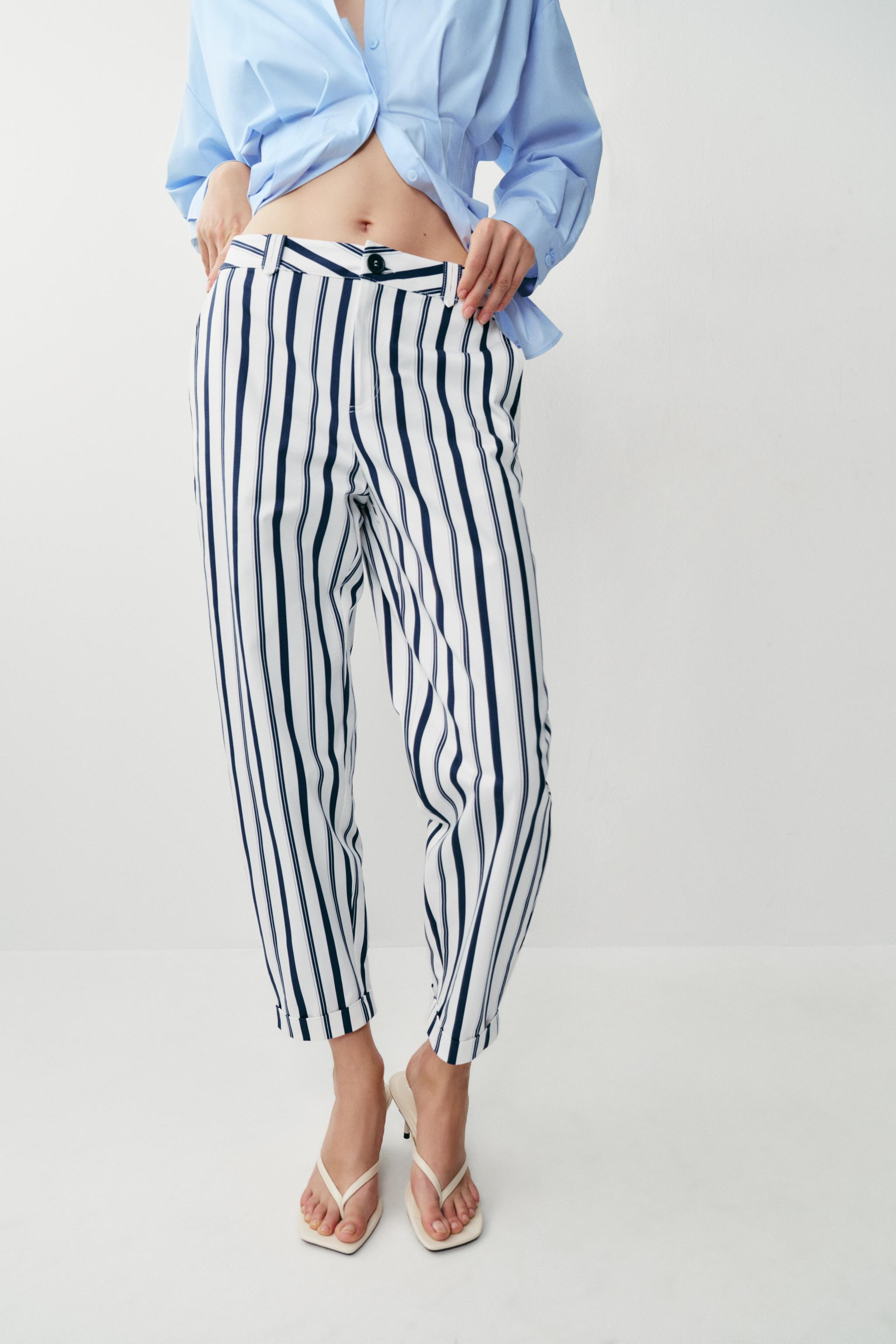 STRIPED CHINO PANTS | Zara US
