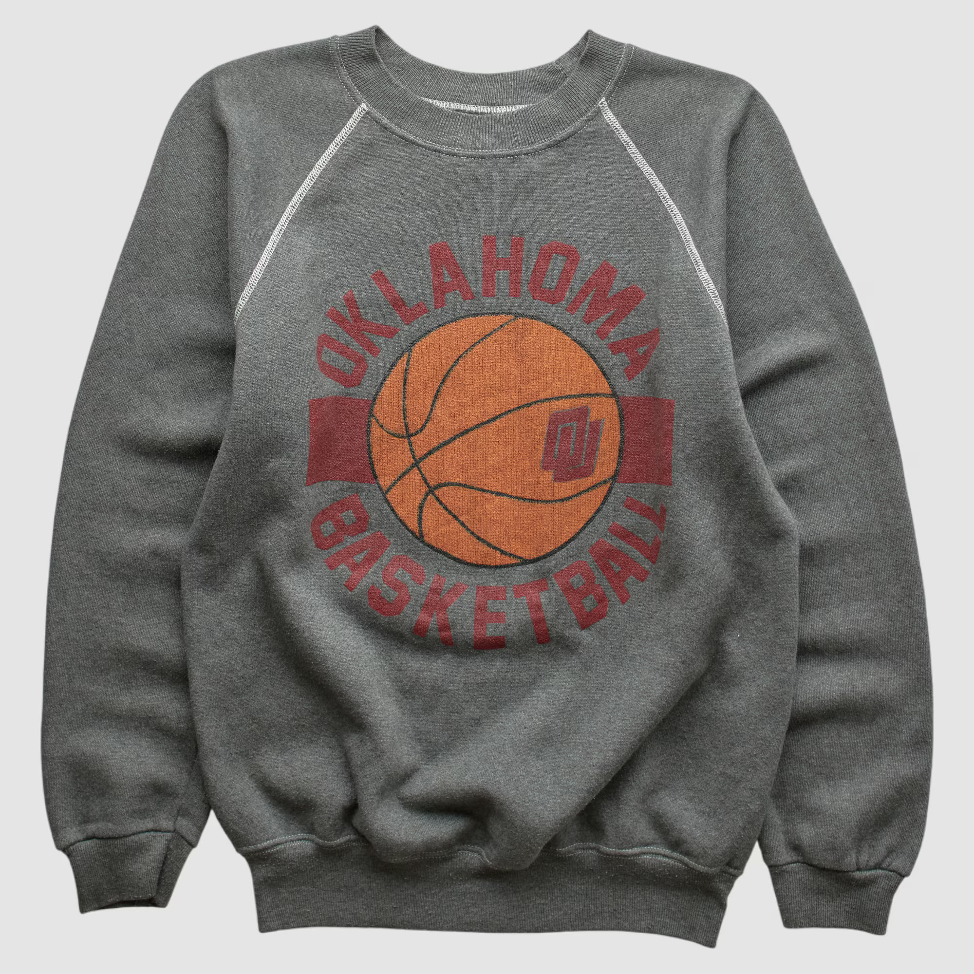 Oklahoma Sooners Hanes 80s Pullover Sweatshirt - Dark Heather Gray - XS by Fanatics Real Vintage | Fanatics