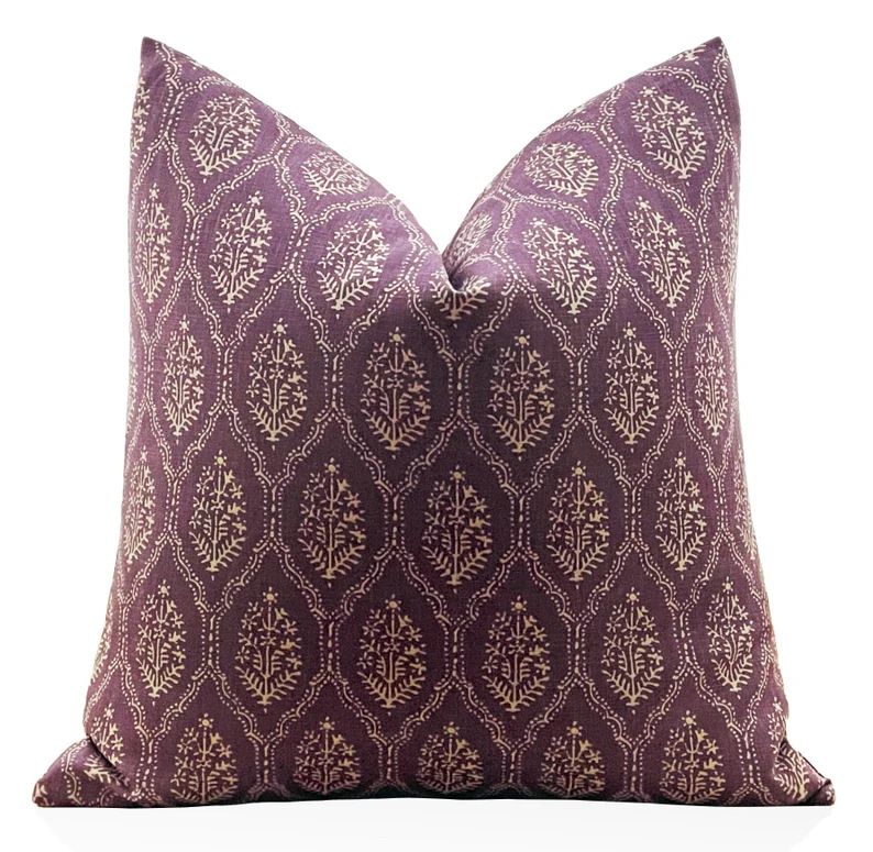 Peter Dunham Jaali Pillow Cover in Amethyst, Designer Throw Pillows, Decorative Throw Pillow - Et... | Etsy (US)
