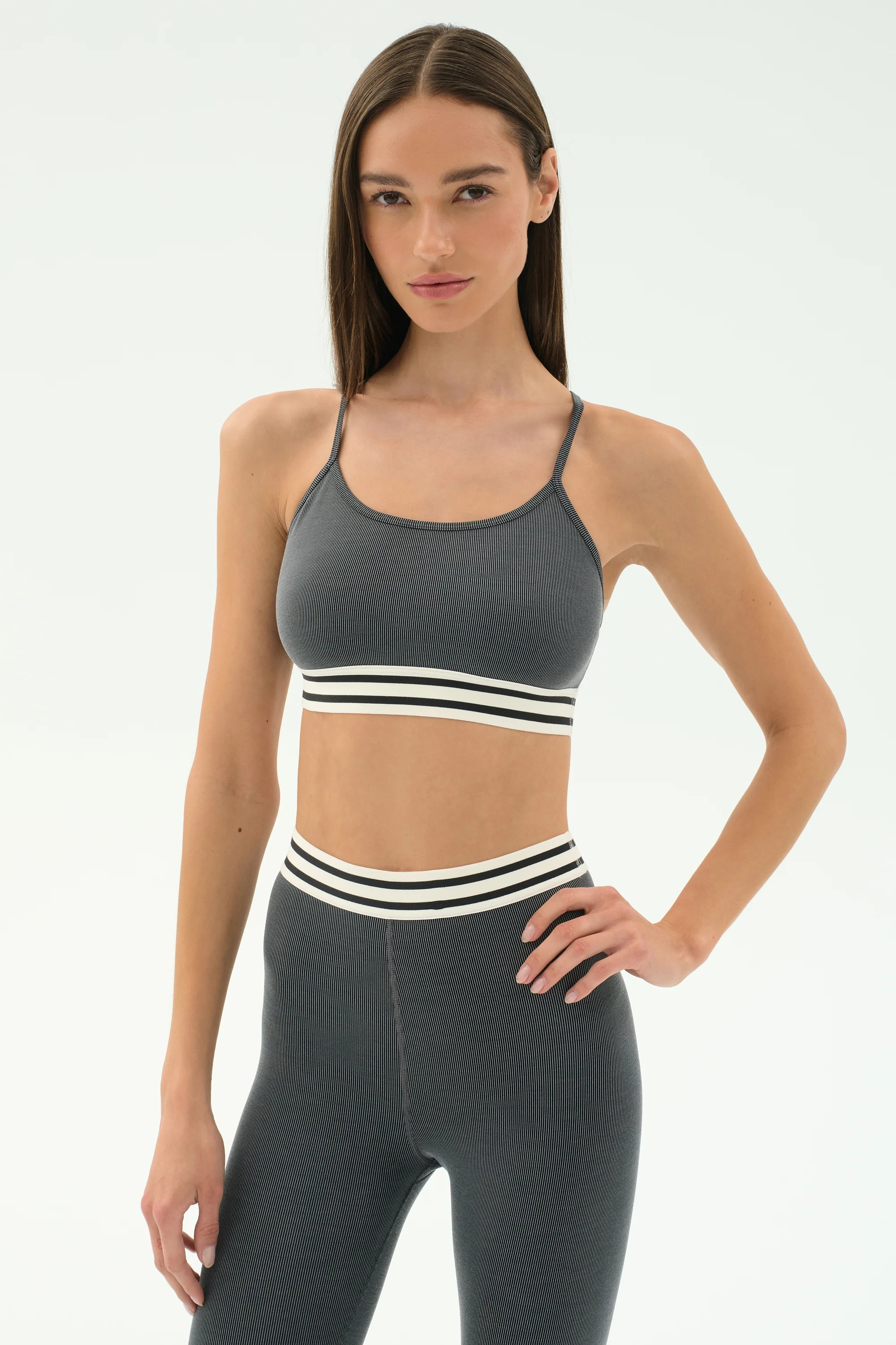 Cali Active Rib Bra - Heather Grey | Splits59.com