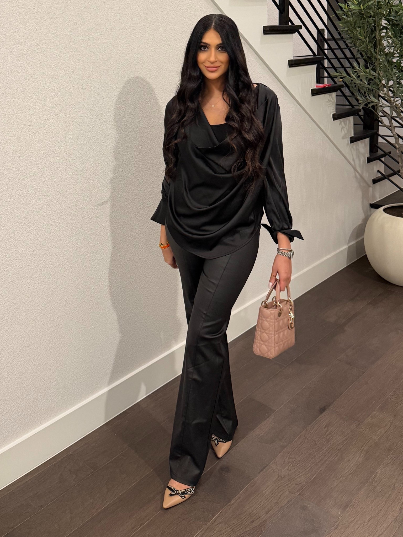Styled an all-black outfit with elevated nudes

#LTKTall #LTKmomlife