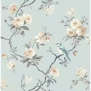 Fine Decor Chinoiserie Blue Floral Paper Peelable Roll Wallpaper (Covers 56.4 sq. ft.) | The Home Depot