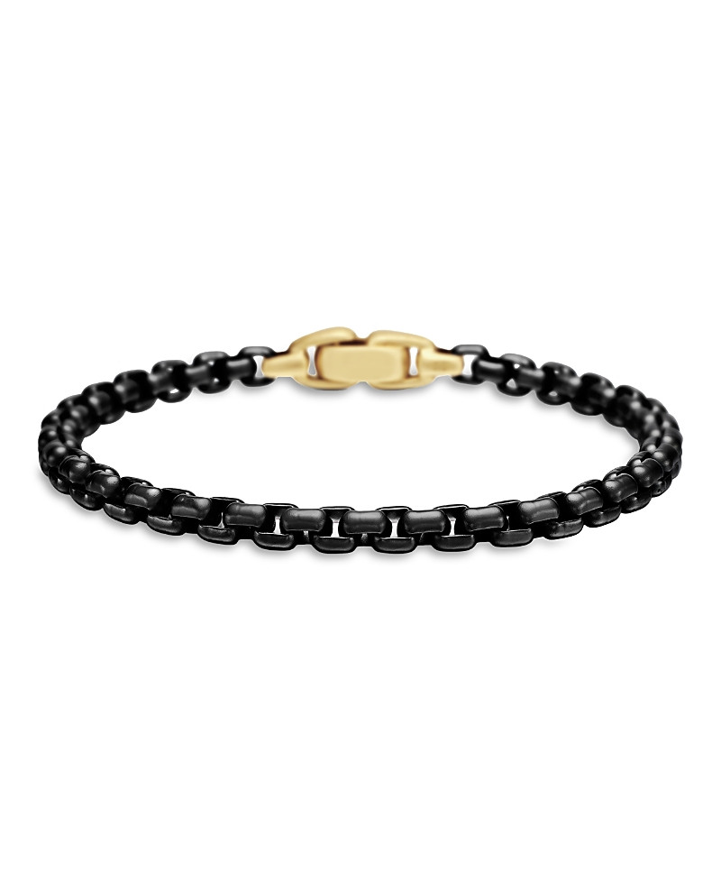 David Yurma Men's Box Chain Bracelet in Sterling Silver or Stainless Steel with 14K Yellow Gold, 5mm | Bloomingdale's (US)