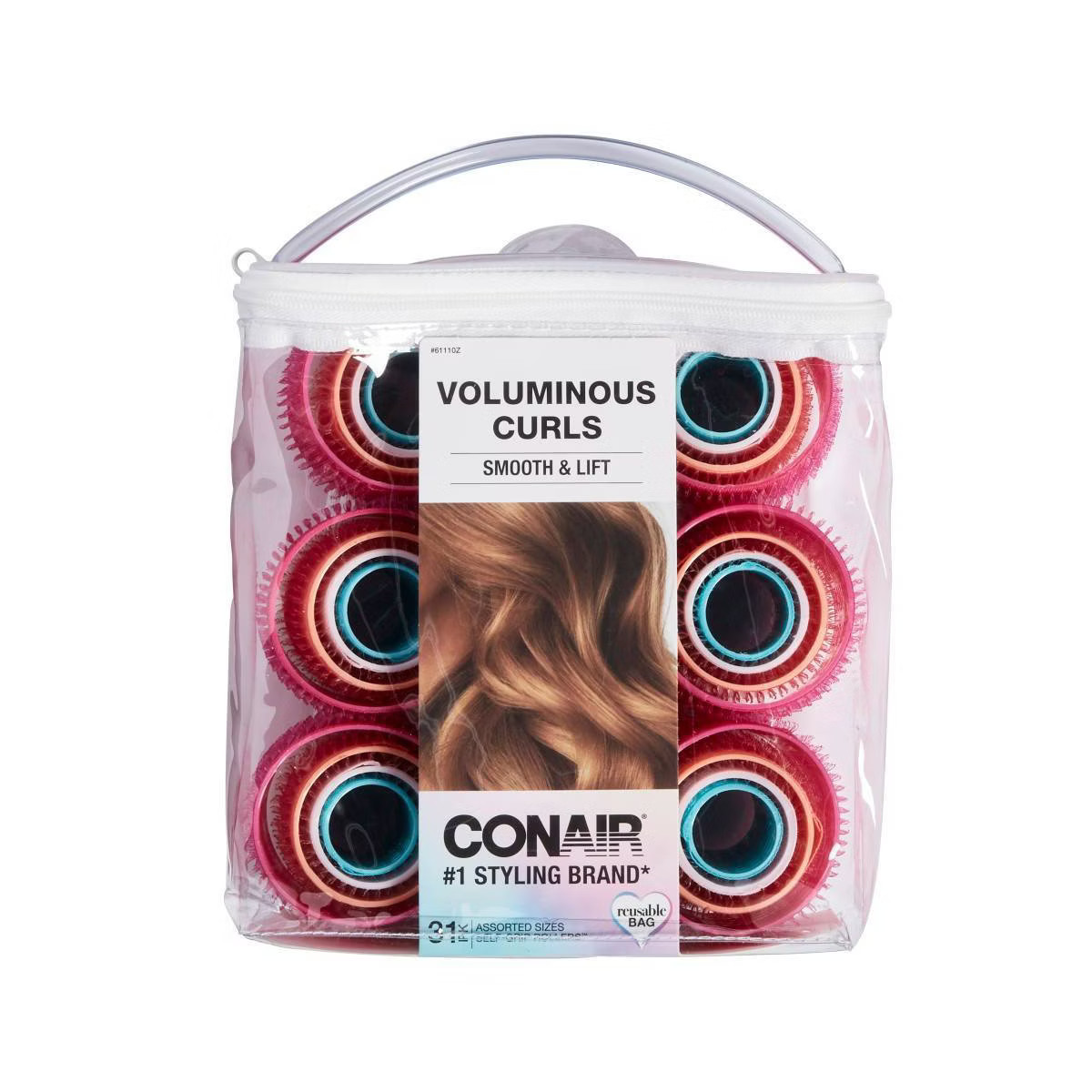 Conair Heatless Voluminous Curl Self Grip Rollers - Assorted Sizes & Colors - 31pk | Target