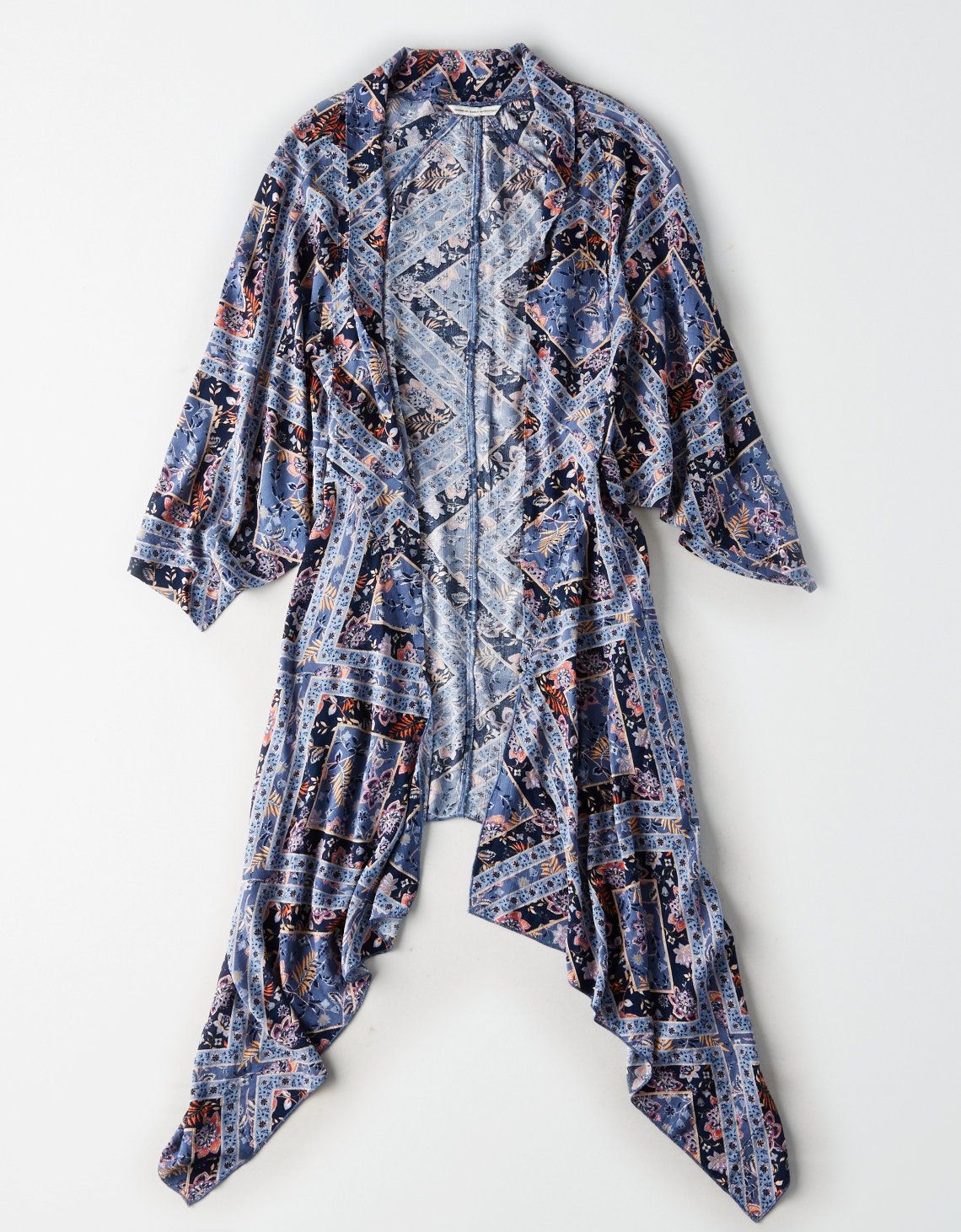 AE Handkerchief Kimono, Blue | American Eagle Outfitters (US & CA)