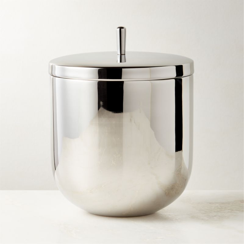 Kalman Polished Stainless Steel Ice Bucket + Reviews | CB2 | CB2