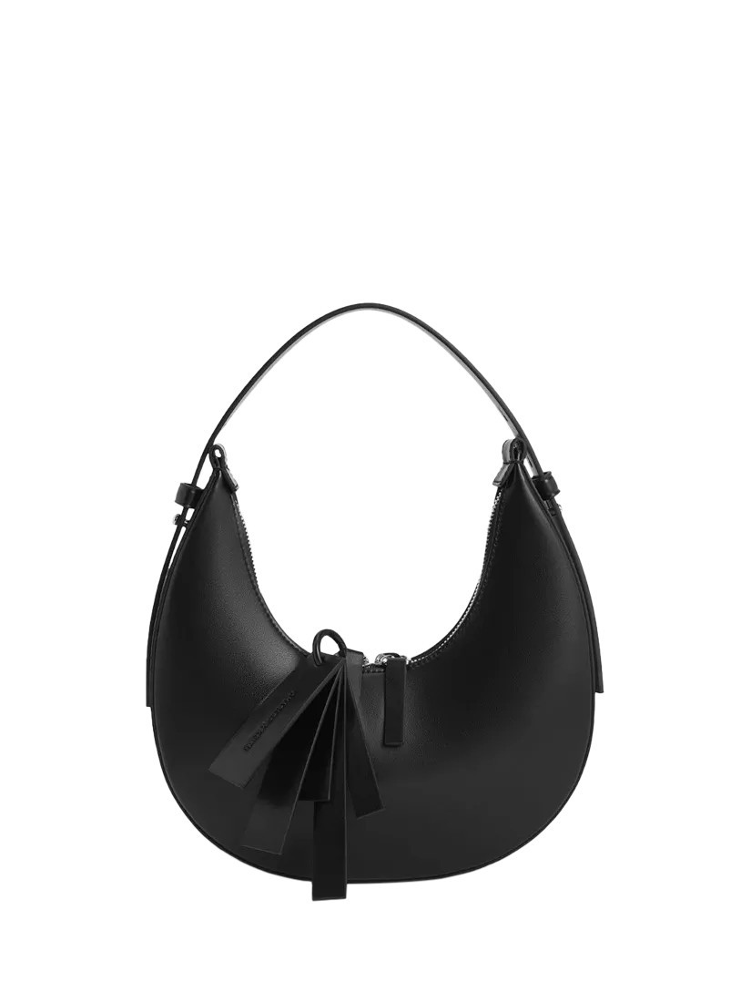 CHARLES & KEITH Carey Crescent Faux Leather Hobo Bag | John Lewis (UK)