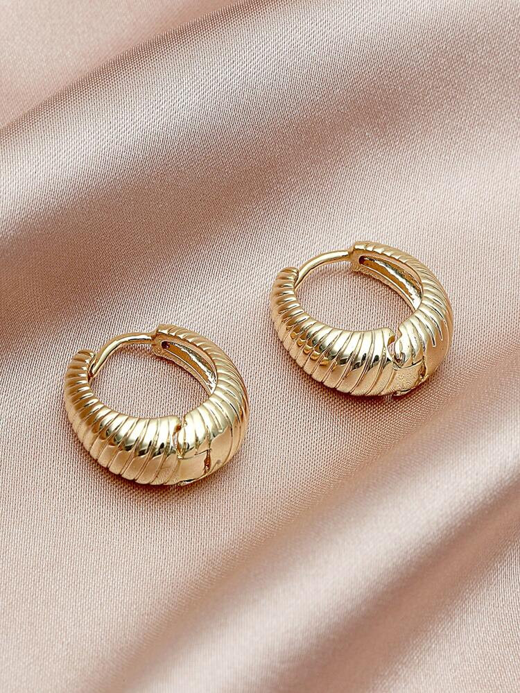 Textured Metal Hoop Earrings | SHEIN