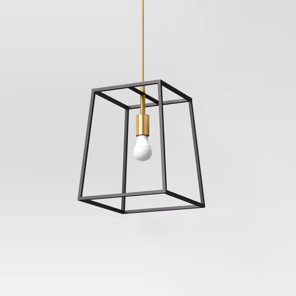 Metal Farmhouse Pendant Black (Includes CFL Light Bulb) - Threshold™ | Target