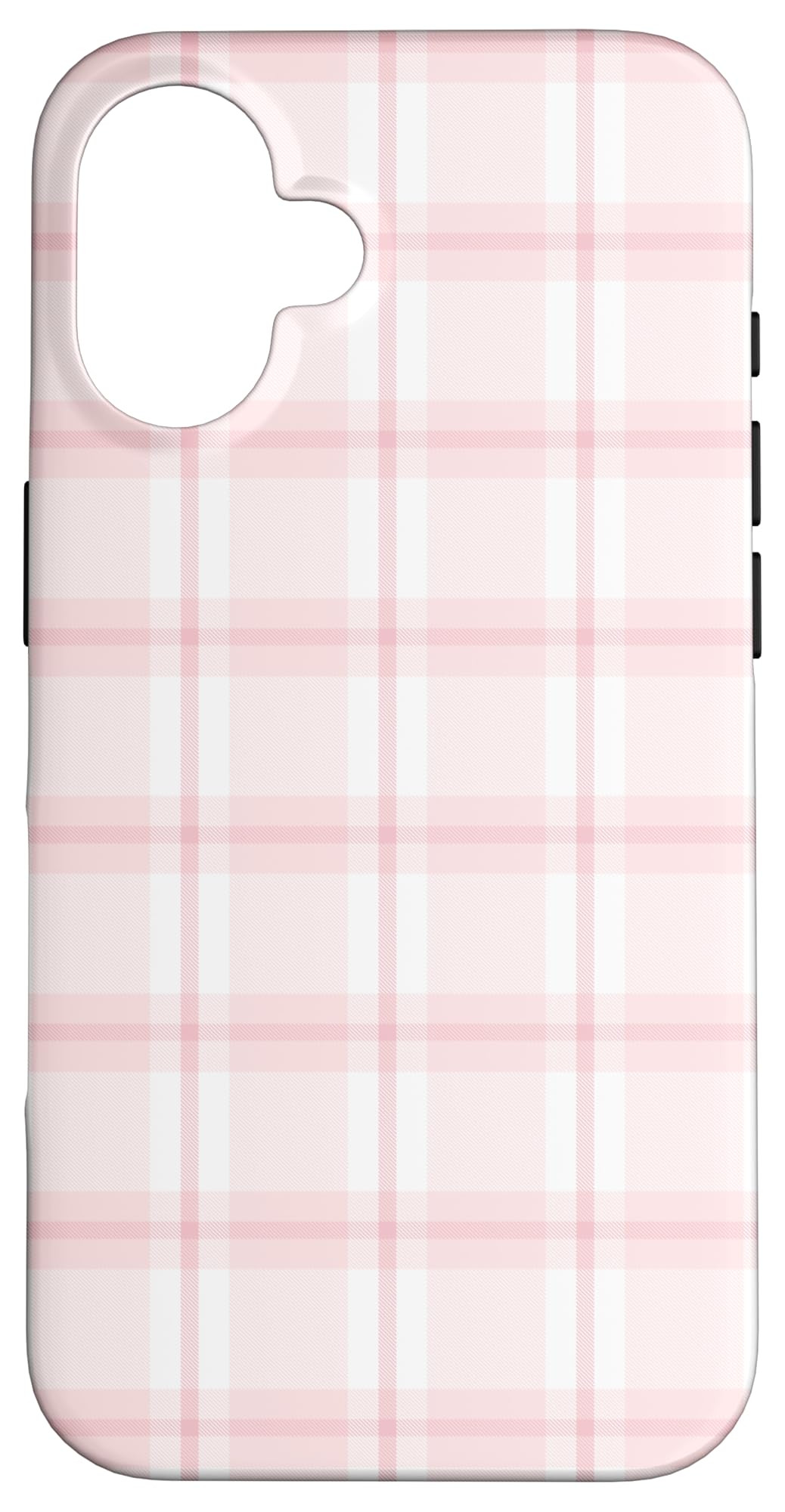Cute Light Pink Plaid Check Gingham Checkered Pattern Case for iPhone 16 | Amazon (US)