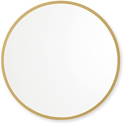 Better Bevel 36” x 36” Matte Gold Rubber Framed Mirror | Round Bathroom Wall Mirror | Amazon (US)