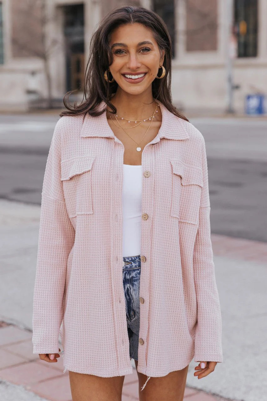 Waffle Knit Button Up | Magnolia Boutique | Magnolia Boutique