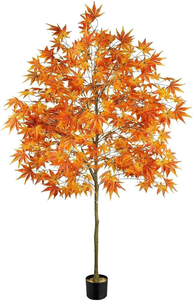Fall Tree Outdoor 6.5FT Tall Artificial Maple Trees Potted Natural Autumn Tree for Porch Faux Fal... | Amazon (US)