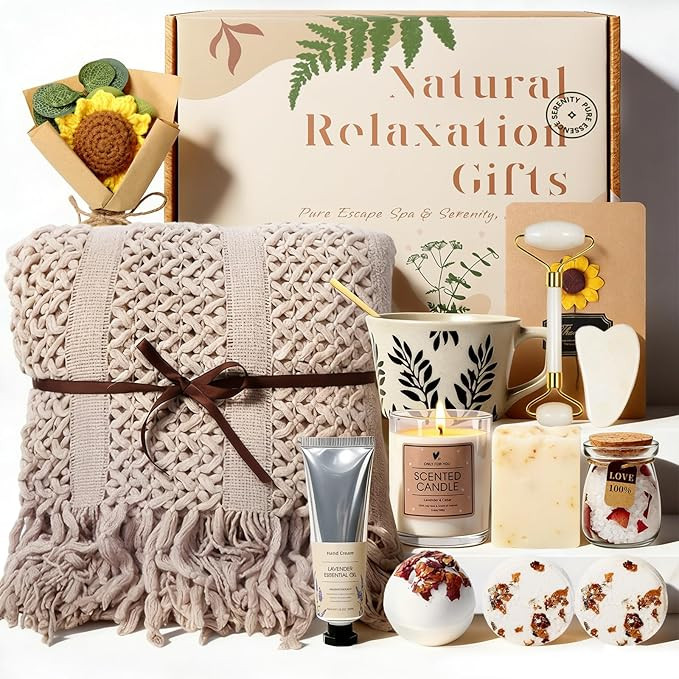 Get Well Soon Gifts Baskets for Women - Self Care Spa Care Package w/Blanket, Thinking of You Ins... | Amazon (US)