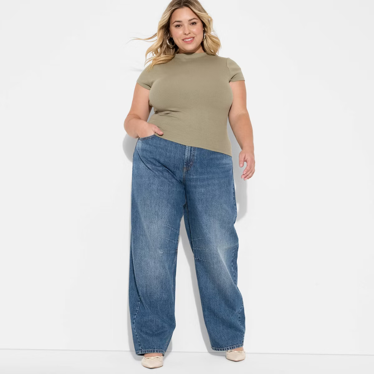 Women's Mid-Rise Barrel Jeans - Wild Fable™ | Target