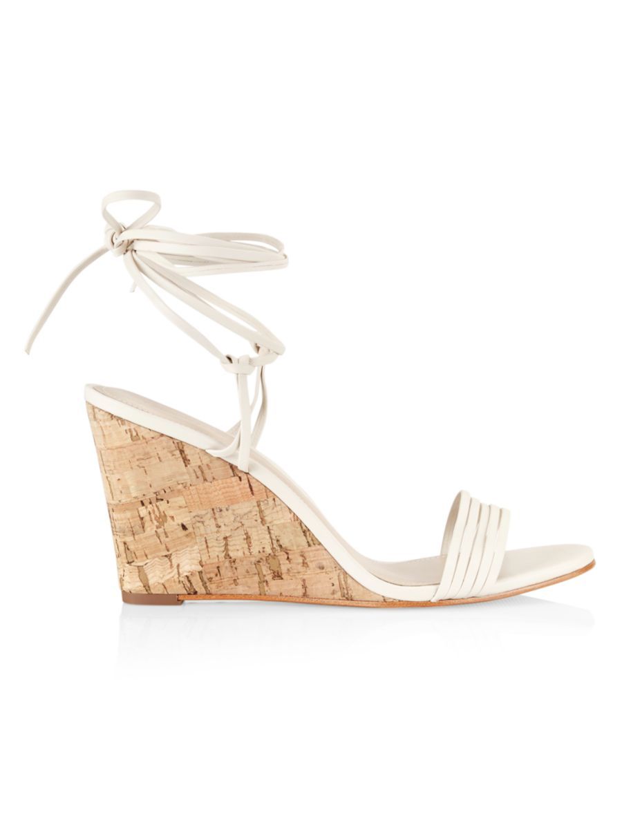 COLLECTION Lace-Up Cork Wedge Sandals | Saks Fifth Avenue