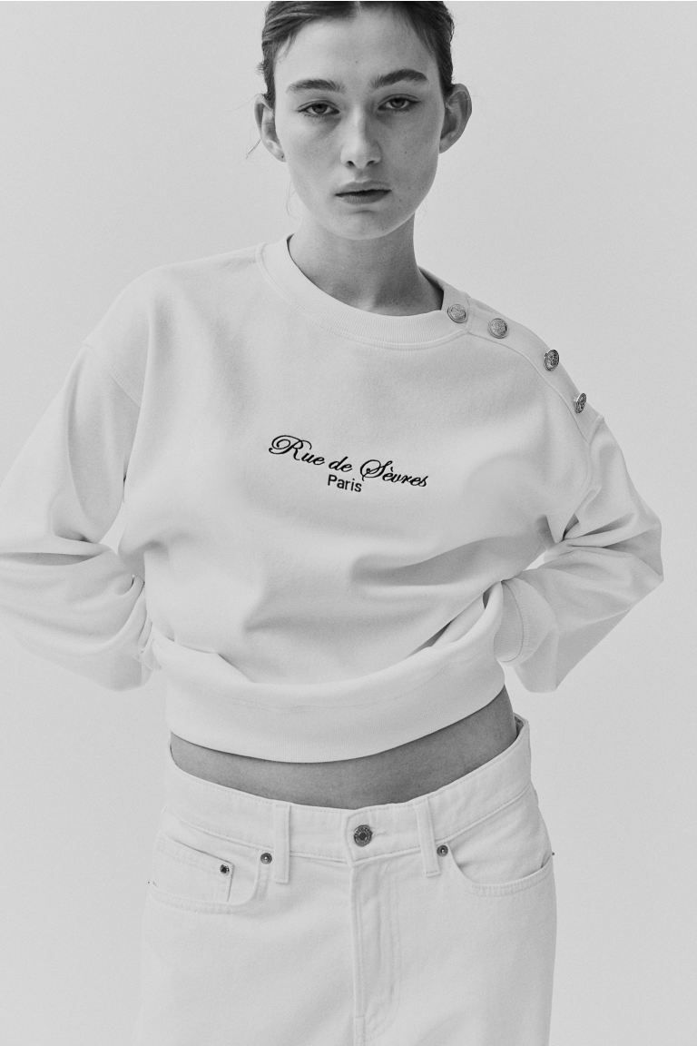 Sweatshirt - White/Paris - Ladies | H&M GB | H&M (UK, MY, IN, SG, PH, TW, HK)