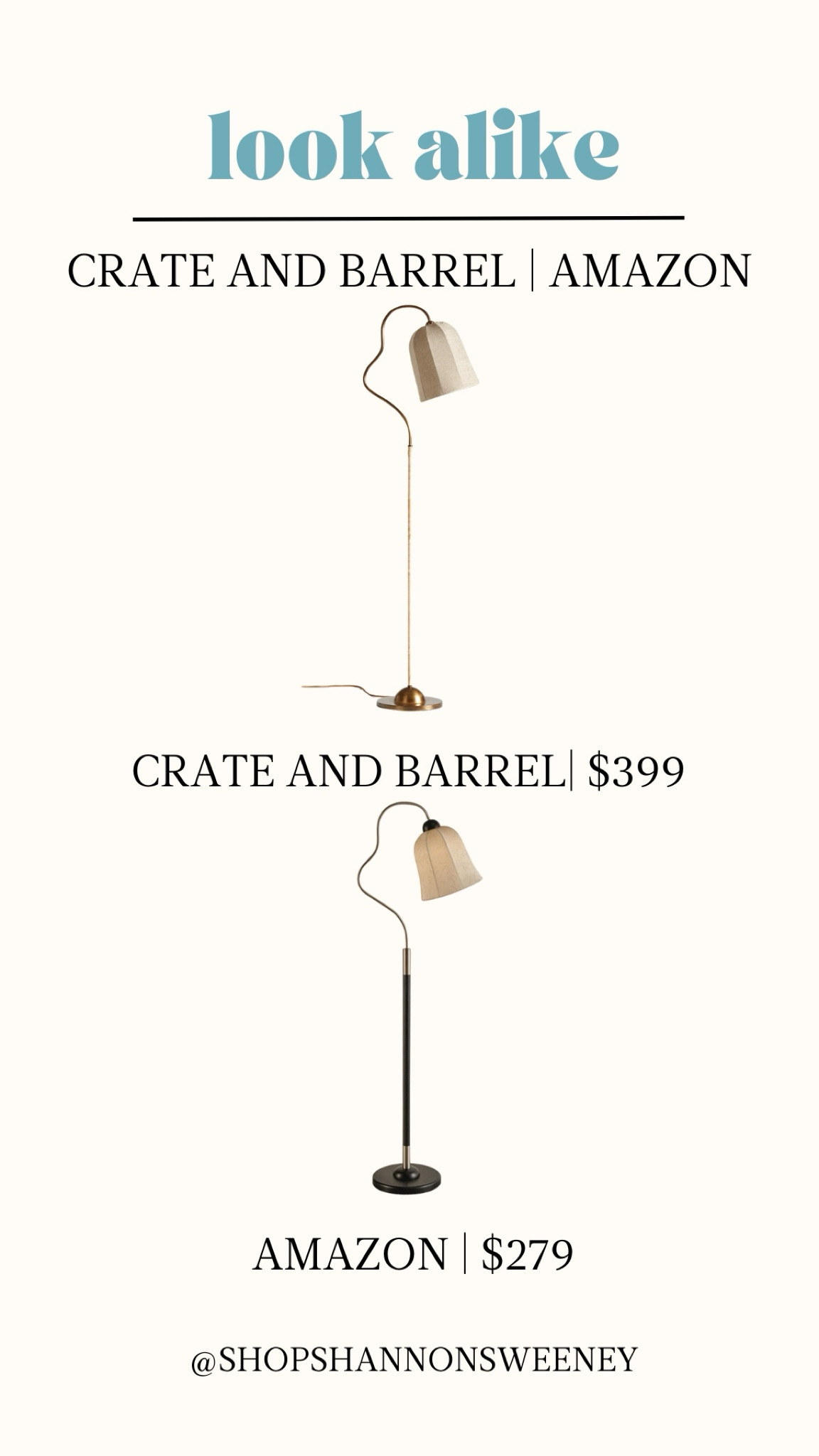 Look for Less | loving this floor lamp  crate and barrel lookalike ✨

#LTKsalealert #LTKfindsunder100 #LTKhome