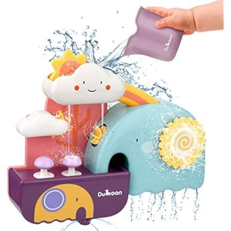 GILOBABY Bath Toys for Toddlers, Baby Bathtub Wall Water Toy Set Elephant Waterfall Fill Spin and Fl | Amazon (US)