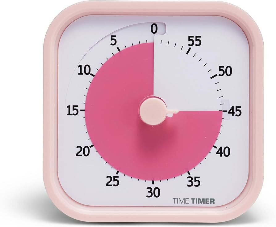 TIME TIMER Home MOD – 60-Minute Visual Timer Home Edition, Silent Operation Study Tool for Kids Desk, Homeschool Supplies, Office & Meetings (Peony Pink) | Amazon (US)