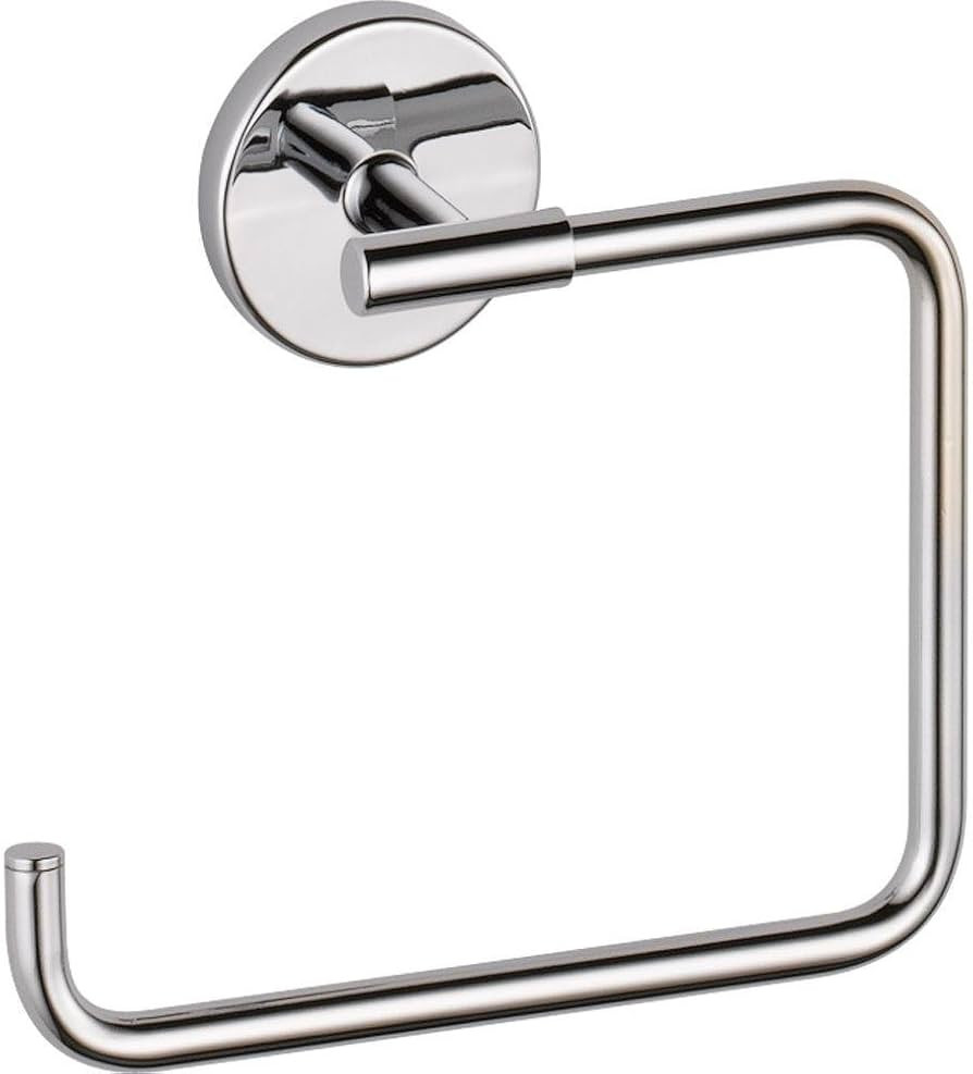 DELTA FAUCET 759460 Trinsic Wall Mount Square Open Towel Ring Bath Hardware Accessory in Polished... | Amazon (US)