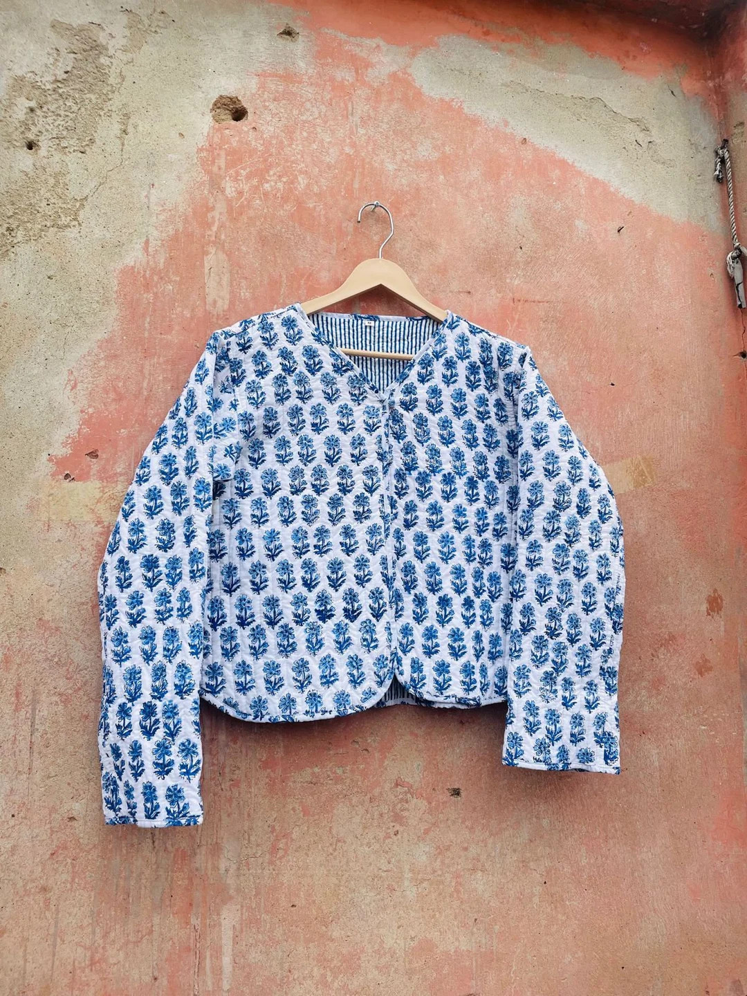 Vintage Inspired Floral Boho Women's Quilted Jacket Indian - Etsy | Etsy (US)