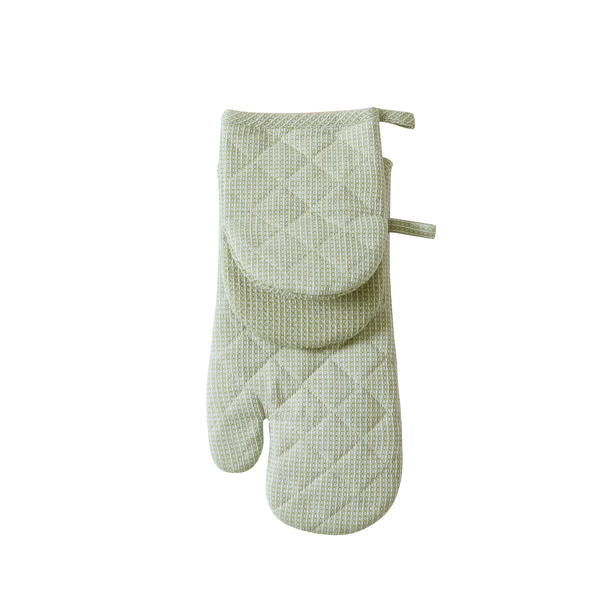 Beautiful Kitchen Waffle Oven Mitt & Mini Mitt Set, 100% Cotton, Heat Resistant, Sage Green, 2 Pa... | Walmart (US)