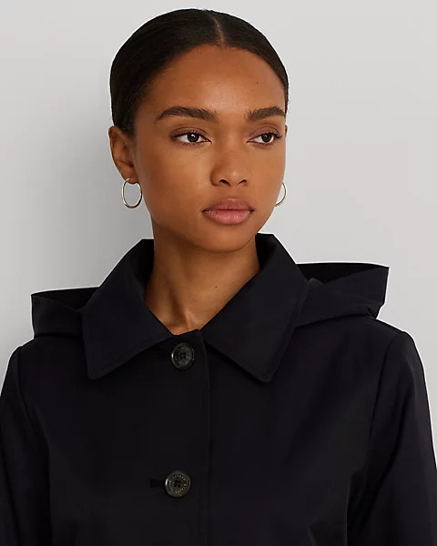 Hooded Cotton-Blend Balmacaan Coat | Ralph Lauren (UK)