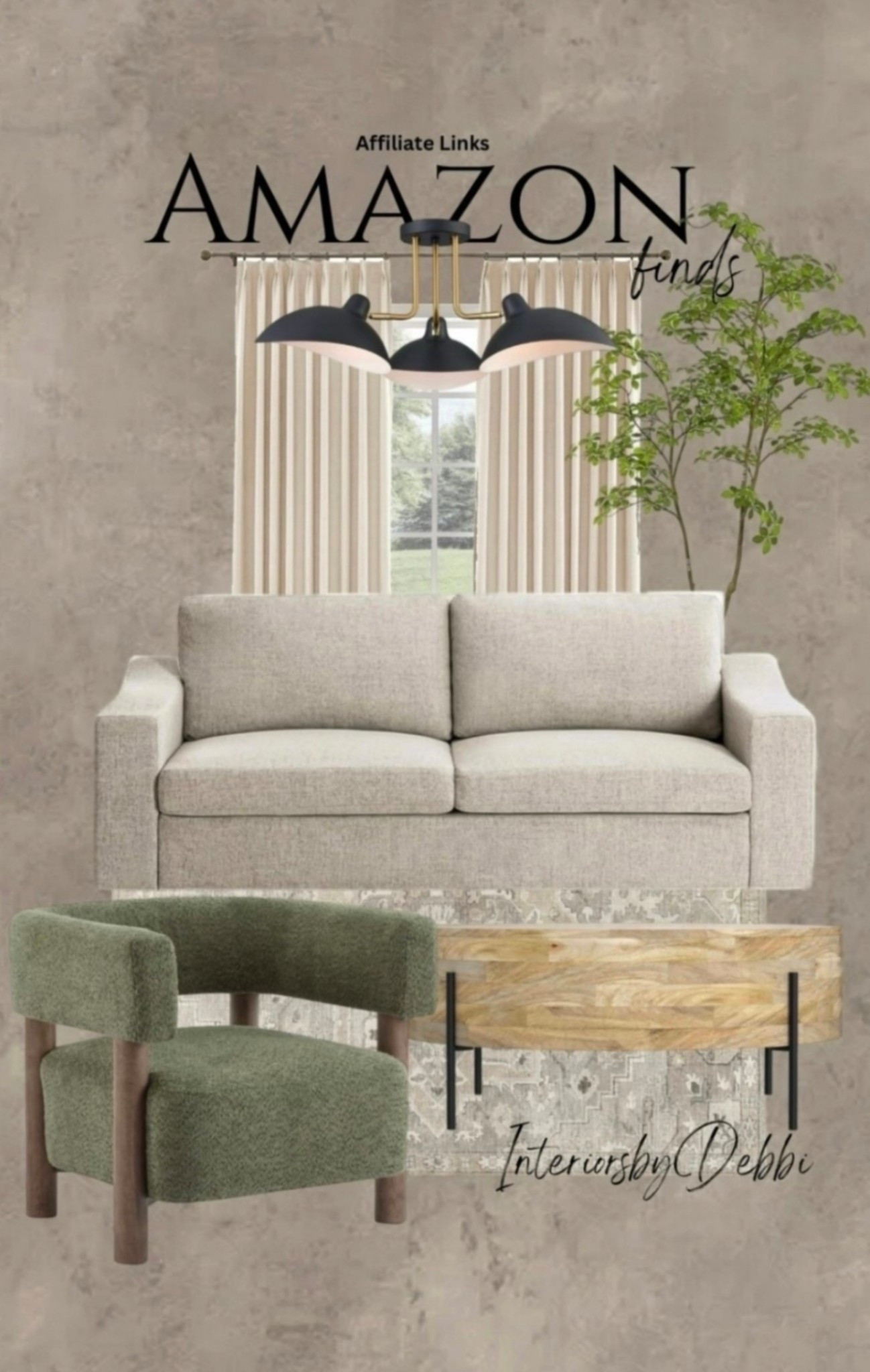 Amazon Finds
Drapery, area rug, sofa, accent chair, coffee table, faux tree, chandelier, transitional home, modern decor, amazon find, amazon home, target home decor, mcgee and co, studio mcgee, amazon must have, pottery barn, Walmart finds, affordable decor, home styling, budget friendly, accessories, neutral decor, home finds, new arrival, coming soon, sale alert, high end look for less, Amazon favorites, Target finds, cozy, modern, earthy, transitional, luxe, romantic, home decor, budget friendly decor, Amazon decor #amazonhome

#LTKHome #LTKSeasonal