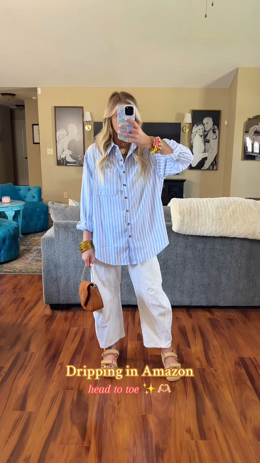 Amazon outfit of the day! ✨🫶🏼 The top is available is numerous colors and 15% off! Use promo code: 982Y6147 on the sandals! 

#LTKStyleTip #LTKFindsUnder50 #LTKWatchNow