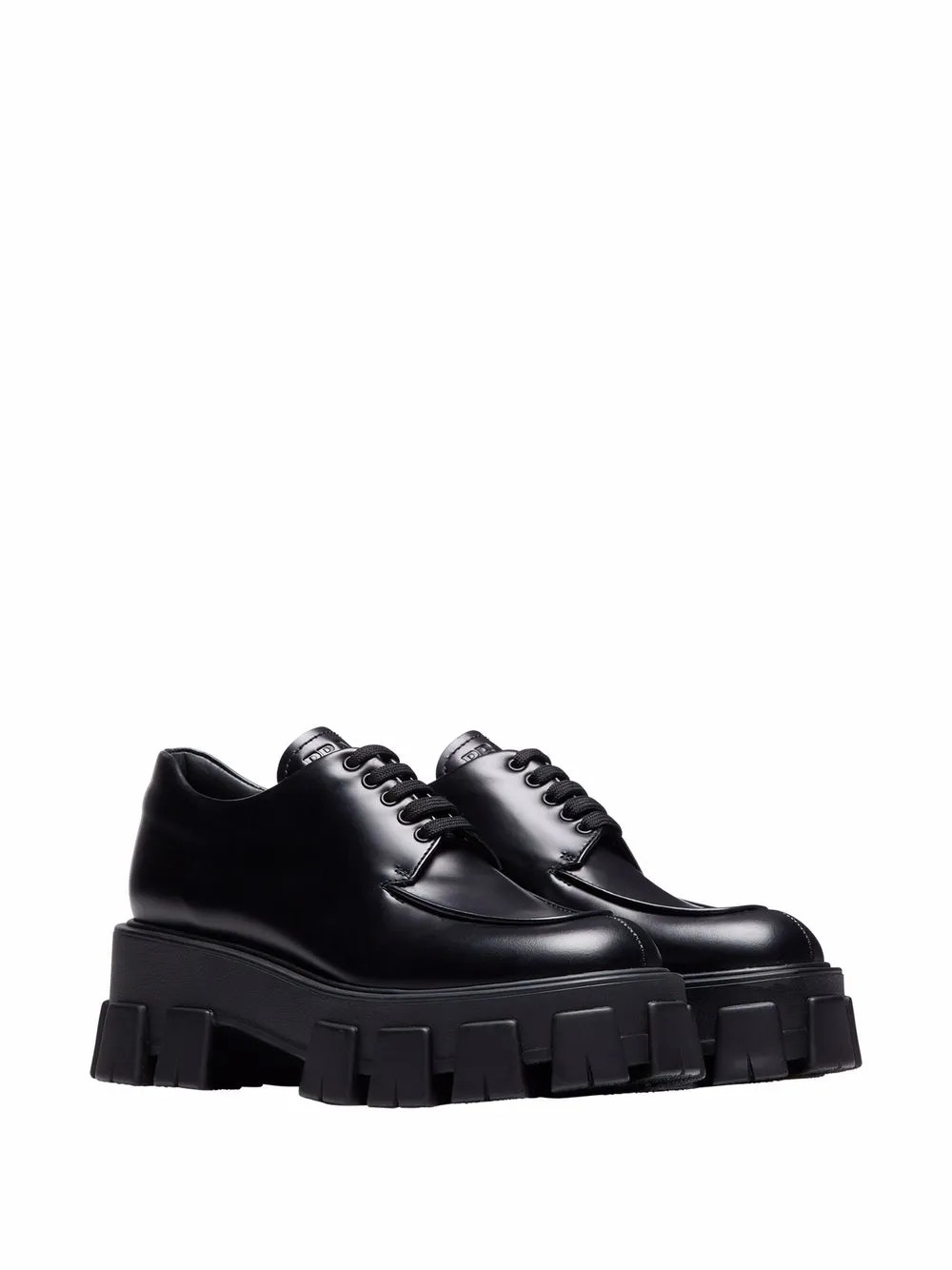 Prada Moonlith Brushed Leather lace-up Shoes - Farfetch | Farfetch Global