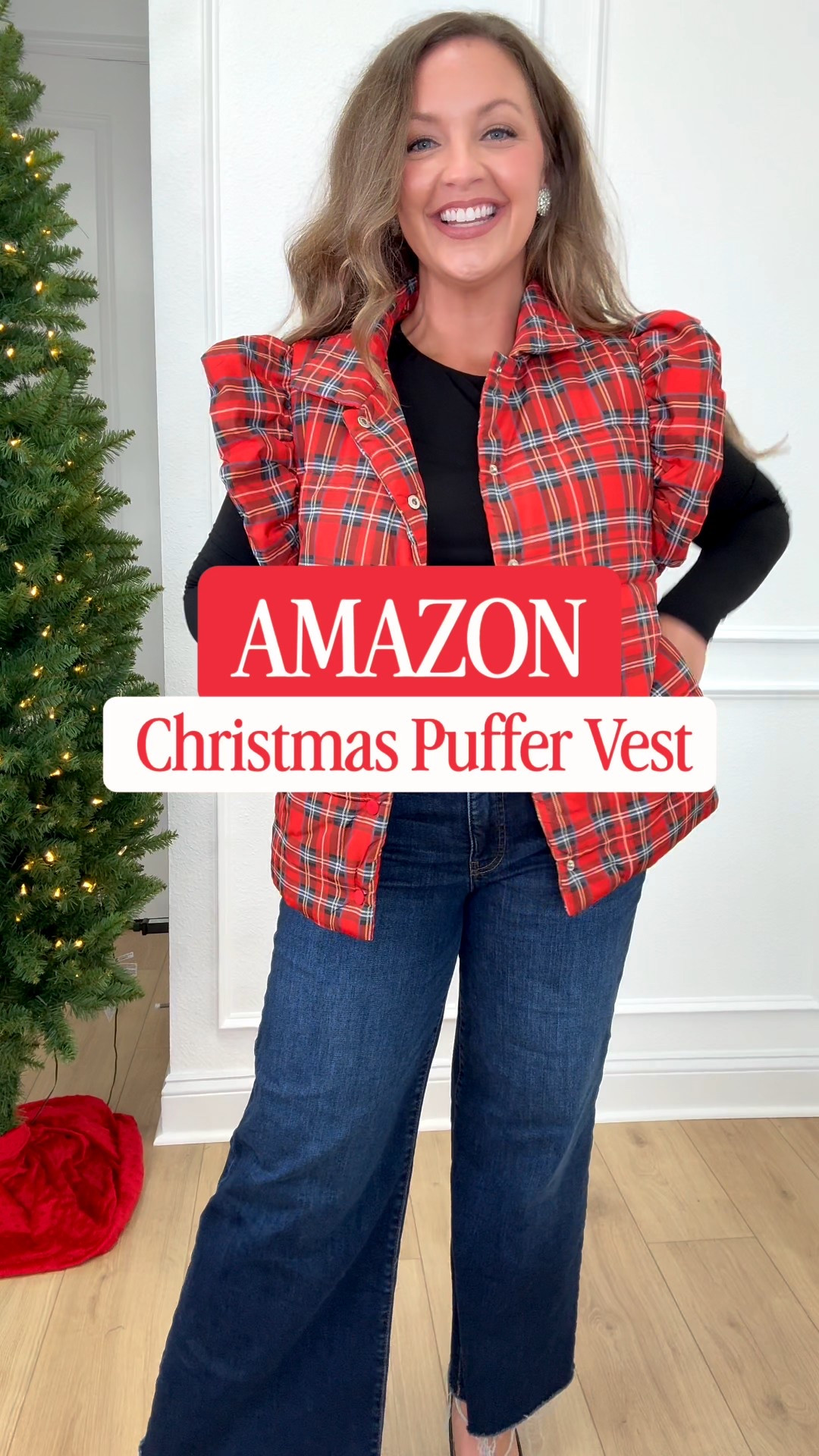 Amazon Christmas Plaid Puffer Vest perfect for Christmas and the holidays! I am loving the fun flutter puff sleeve and this Christmas plaid pattern is perfection!! It also comes in other neutrals as well as crimson red !! I am 5’5” size 8/10 wearing Medium! 

#amazonfashion #puffervest #fluttersleevepuffervest #amazonpuffervest Christmas outfit, holiday outfit, puffer vest , amazon fashion 

#LTKSeasonal #LTKHoliday #LTKFindsUnder50
