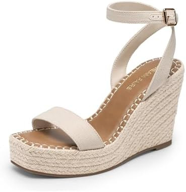 DREAM PAIRS Women's Open Toe Platform Sandals Adjustable Buckle Ankle Strap Comfortable Summer Es... | Amazon (US)