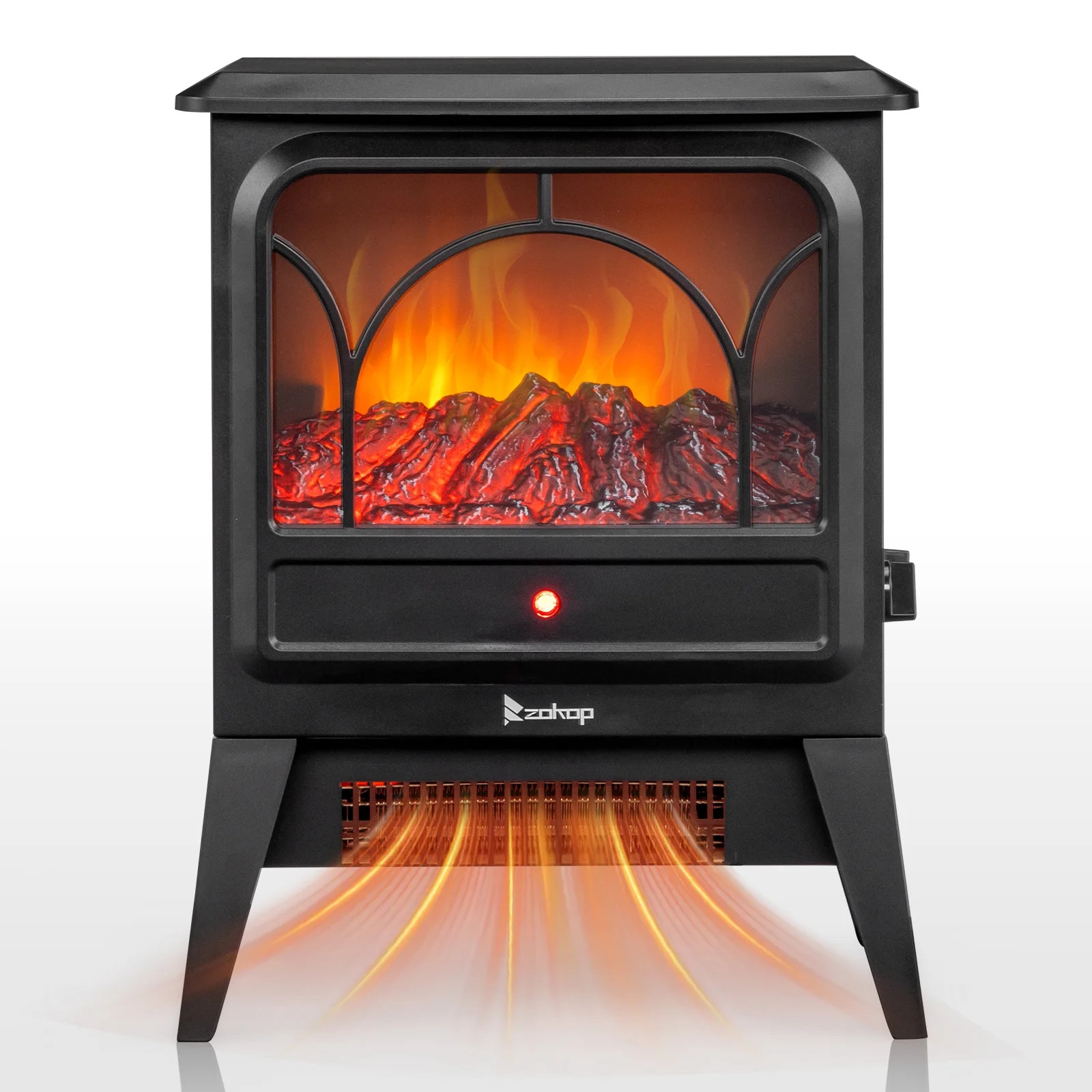 Ktaxon 15" Electric Fireplace Heater, Freestanding Wooden Fireplace Stove with 3D Realistic Flame... | Walmart (US)