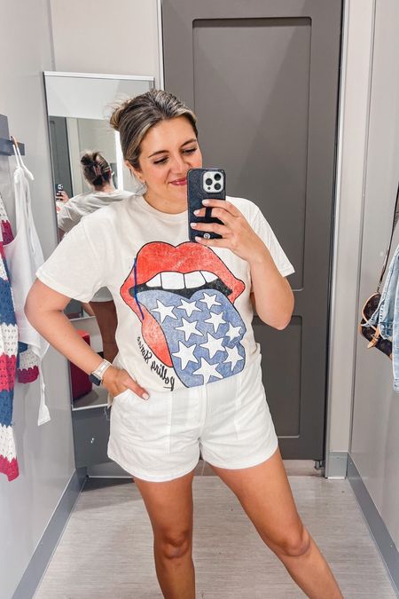 Memorial Day outfit, 4th of July outfit, July fourth, patriotic outfit. Red, white and blue.

Tee- sized up one
Shorts- sized up one
Sandals- tts
@target @targetstyle #target

#LTKunder50 #LTKunder100