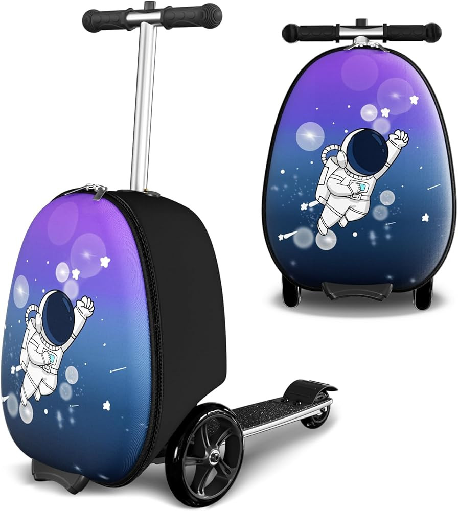2-in-1 Ride-On Scooter Suitcase, Scooter Luggage for Kids Ages 5-12, Foldable & Lightweight Carry... | Amazon (US)