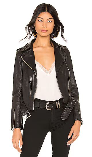 Balfern Leather Biker Jacket in Black | Revolve Clothing (Global)