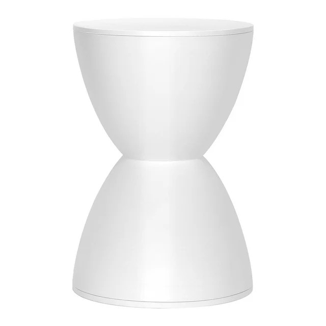 Plastic Hourglass Side Table Bedroom Nightstand, White | Walmart (US)