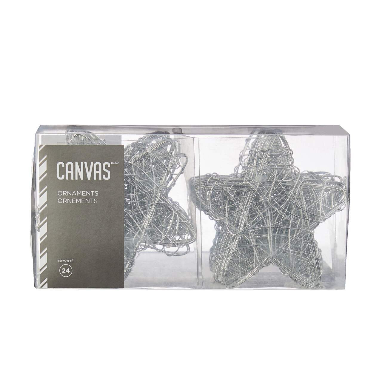 CANVAS Silver Collection Decoration Wire Shiny Star Christmas Ornament, 3-in, 24-pk#151-1949-8 | Canadian Tire