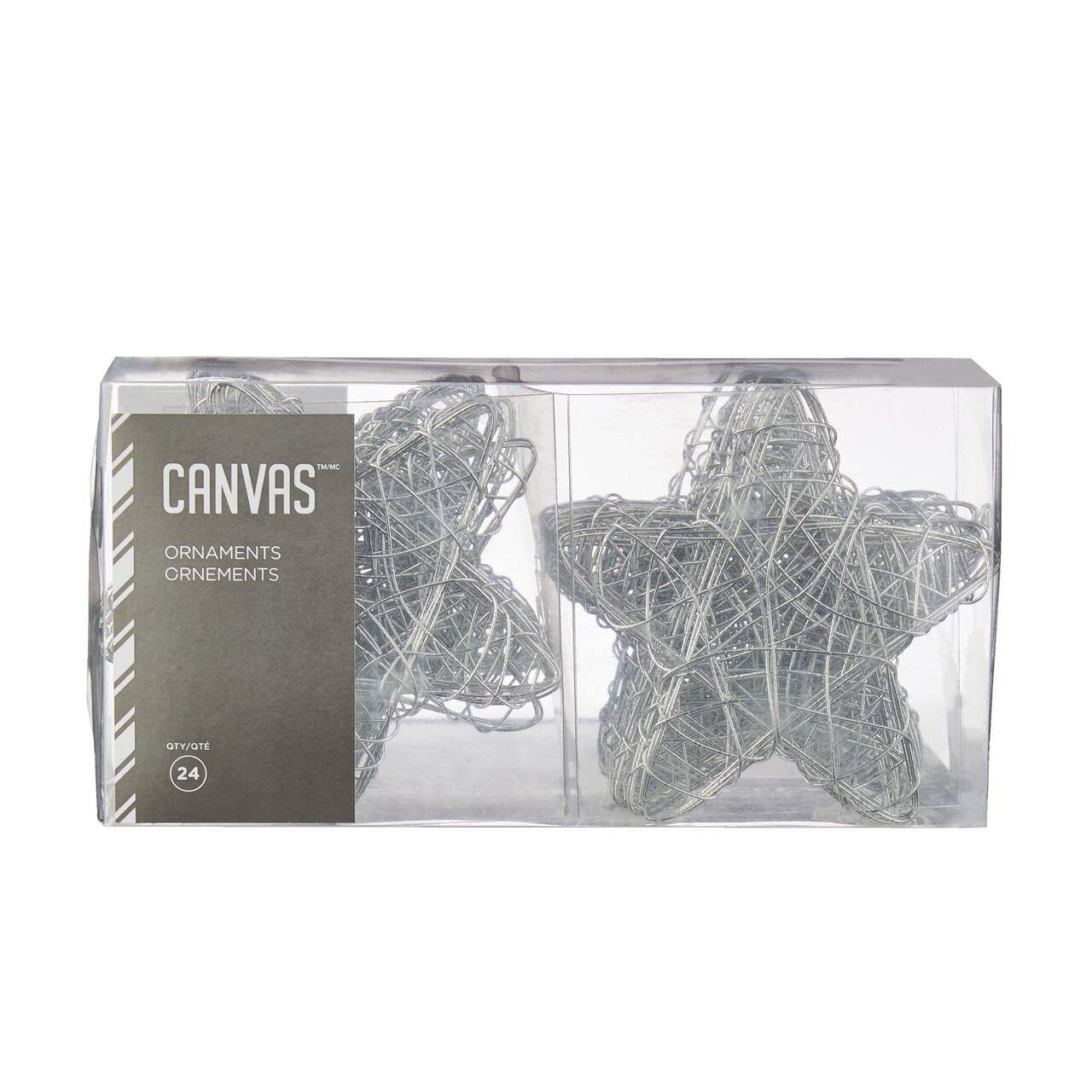 CANVAS Silver Collection Decoration Wire Shiny Star Christmas Ornament, 3-in, 24-pk#151-1949-8 | Canadian Tire