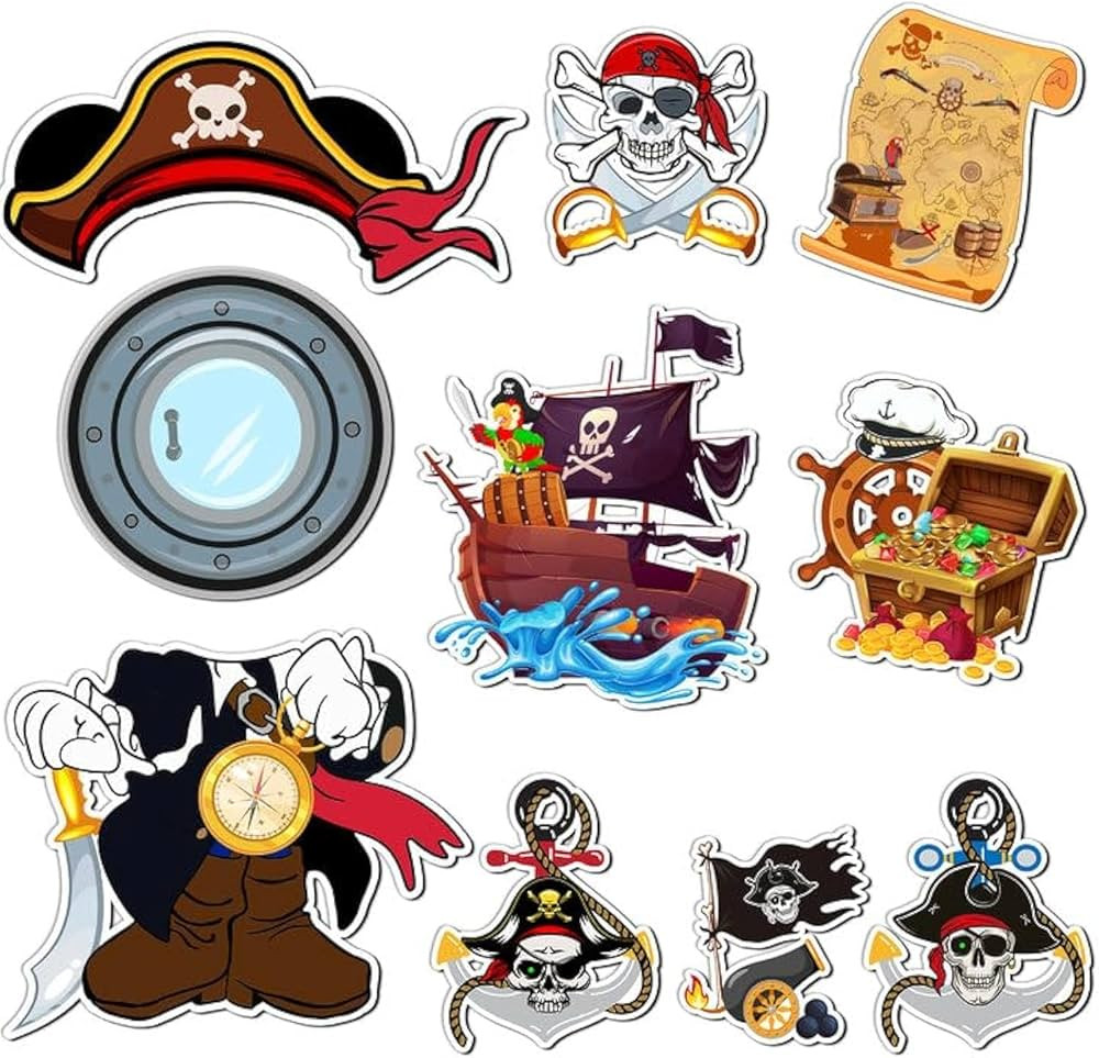 10 Pcs Pirate Cruise Door Magnet, Funny Pirate Captain Sea Navigation Car Cruise Door Decorations... | Amazon (US)