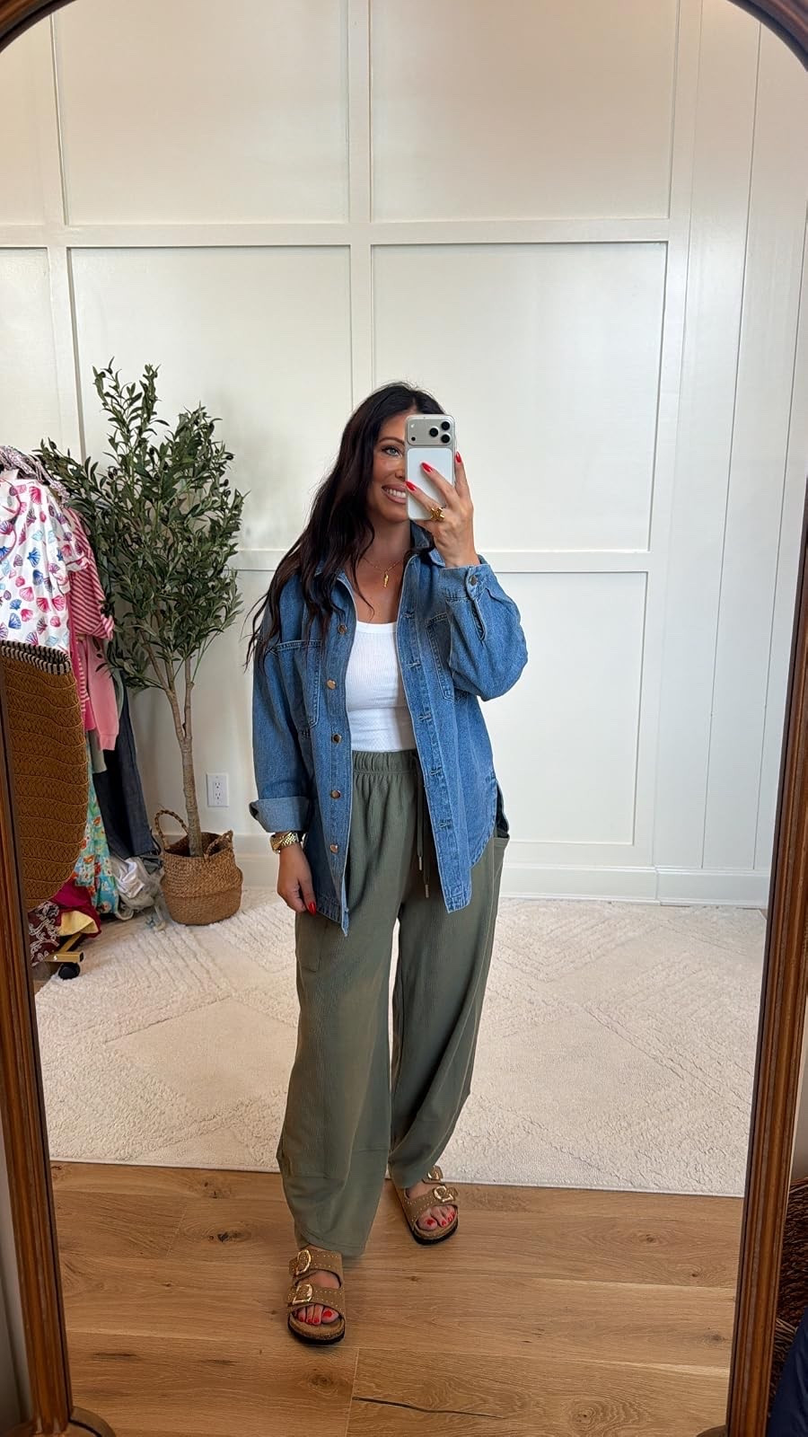 The easiest everyday outfit! 💙 This denim jacket is the layering piece I grab constantly, and these pants are unbelievably comfortable while still looking put together.

#LTKootd #LTKmomlife #LTKgrwm